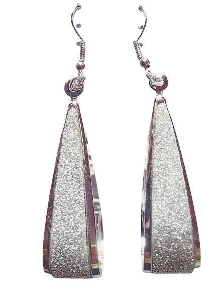 big long stylish earring,glitter dangle earrings for women(Silver colour,metalic