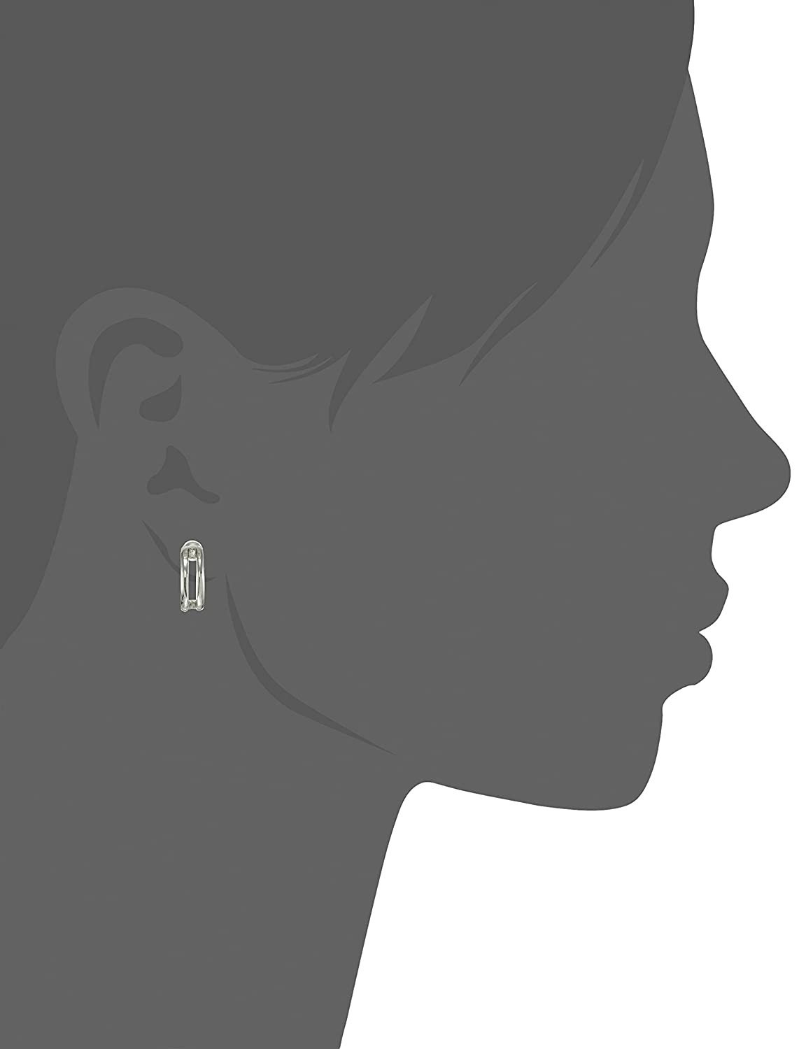 s.Oliver 2032915 Women's Creole Earrings 925 Sterling Silver with Synthetic Zirconia 1.7 cm Silver Comes in Jewellery Gift Box, Silver, Cubic Zirconia