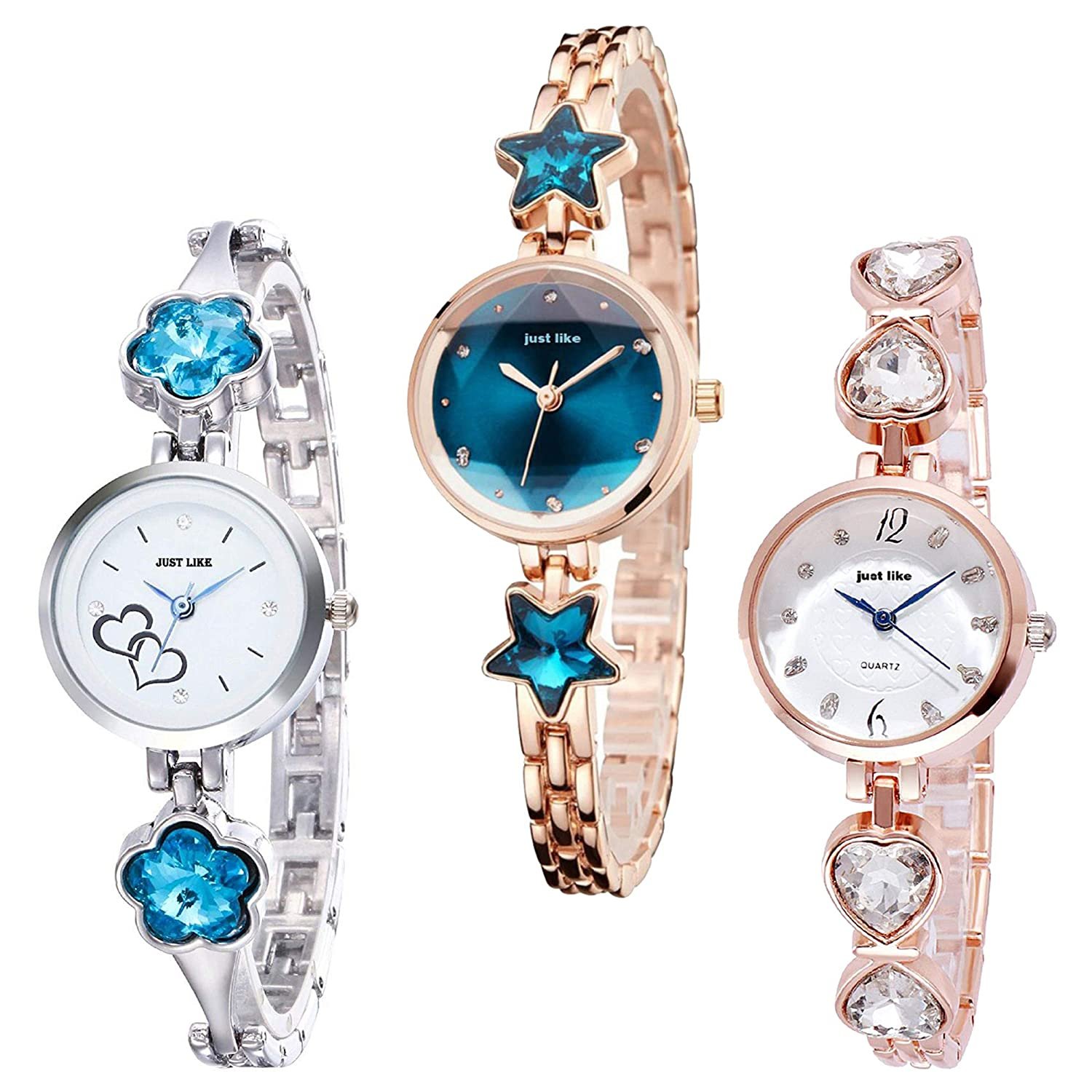Tiya Analog Watch - For Girls New Stylish Combo Of 2 Star Diamond and RoseGold