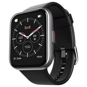 Tiya Wave Select with 1.69″ HD Display, upto 10 Days Battery, HR & SpO2 Monitoring Smartwatch  (Black Strap, Free Size)