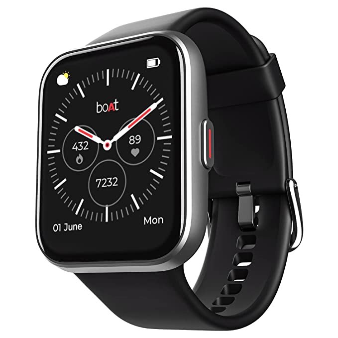 Tiya Wave Select with 1.69" HD Display, upto 10 Days Battery, HR & SpO2 Monitoring Smartwatch  (Black Strap, Free Size)