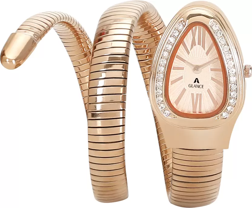 Analog Watch - For Girls 002 SNACK ROSE GOLD PLATED WATCH FOR WOMEN