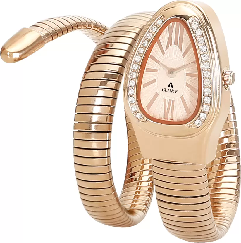 Analog Watch - For Girls 002 SNACK ROSE GOLD PLATED WATCH FOR WOMEN
