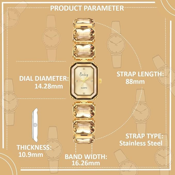 Tiya Octagon Cut Bracelet Watch for Women