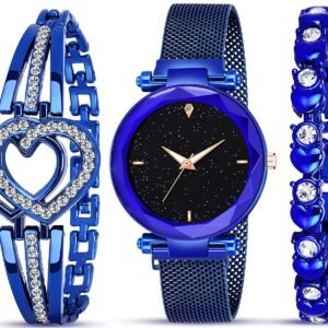 Tiya True Best Design Return Gift Hot Selling Hight Quality Festival Gift Analog Watch – For Girls Best Luxury Brand Diamond Magnet Starry Sky Bracelet Stone Female Combo