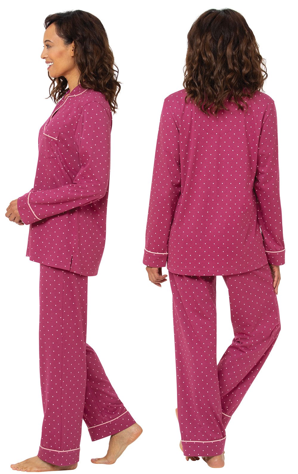 Cooling Pajama Button-Front Shirt (Pink)