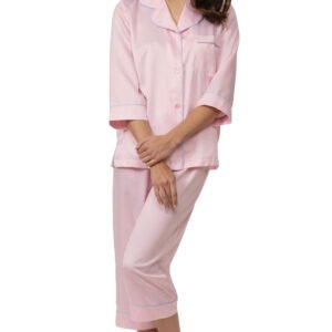 TIYA Womens Pajama Sets Summer Cotton Button Up Short