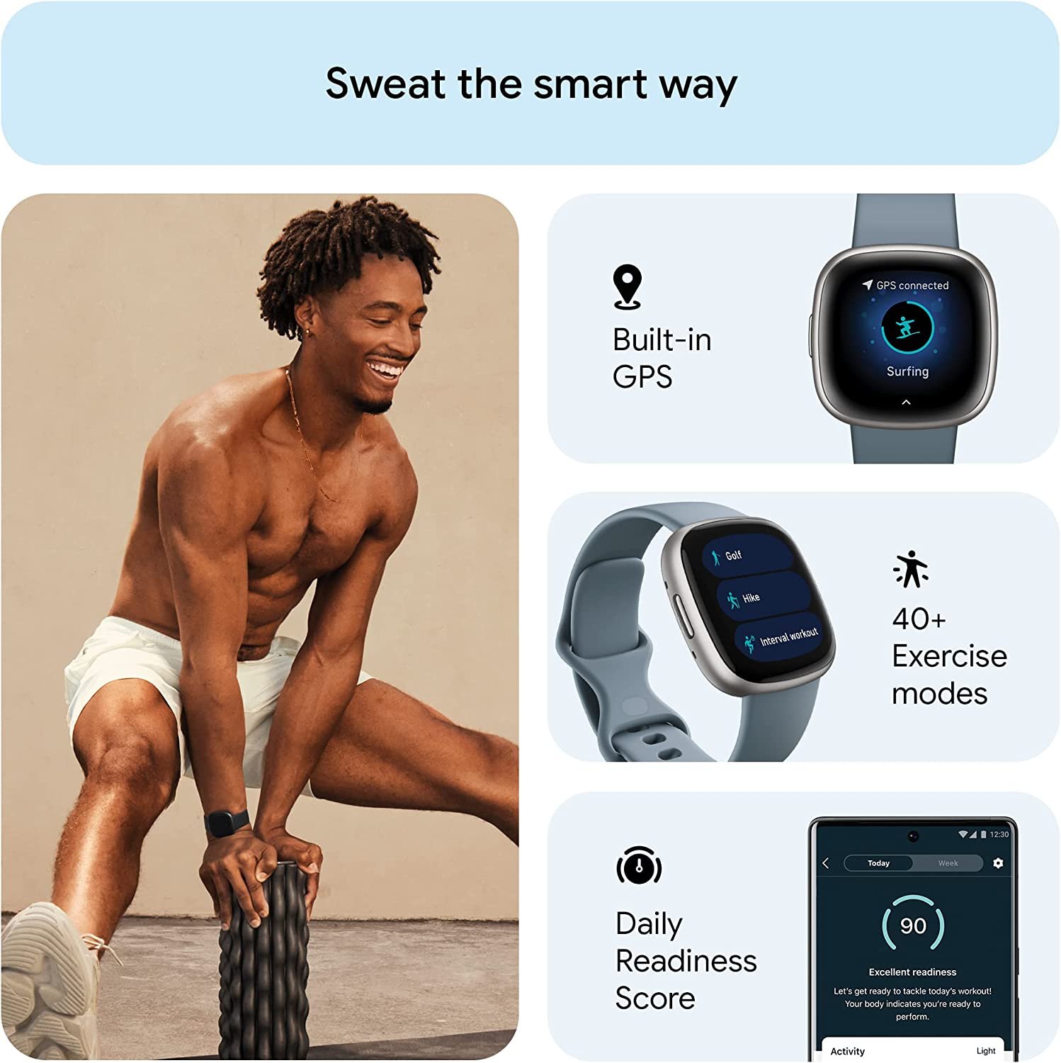 Tiya Versa 4 Fitness Watch 6-Month Membership Smartwatch