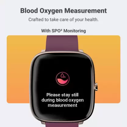 Tiya ColorFit Qube Spo2, 1.4" Full Touch display, Multi-Sports modes, 7-day Battery Smartwatch (Rose Gold Strap)