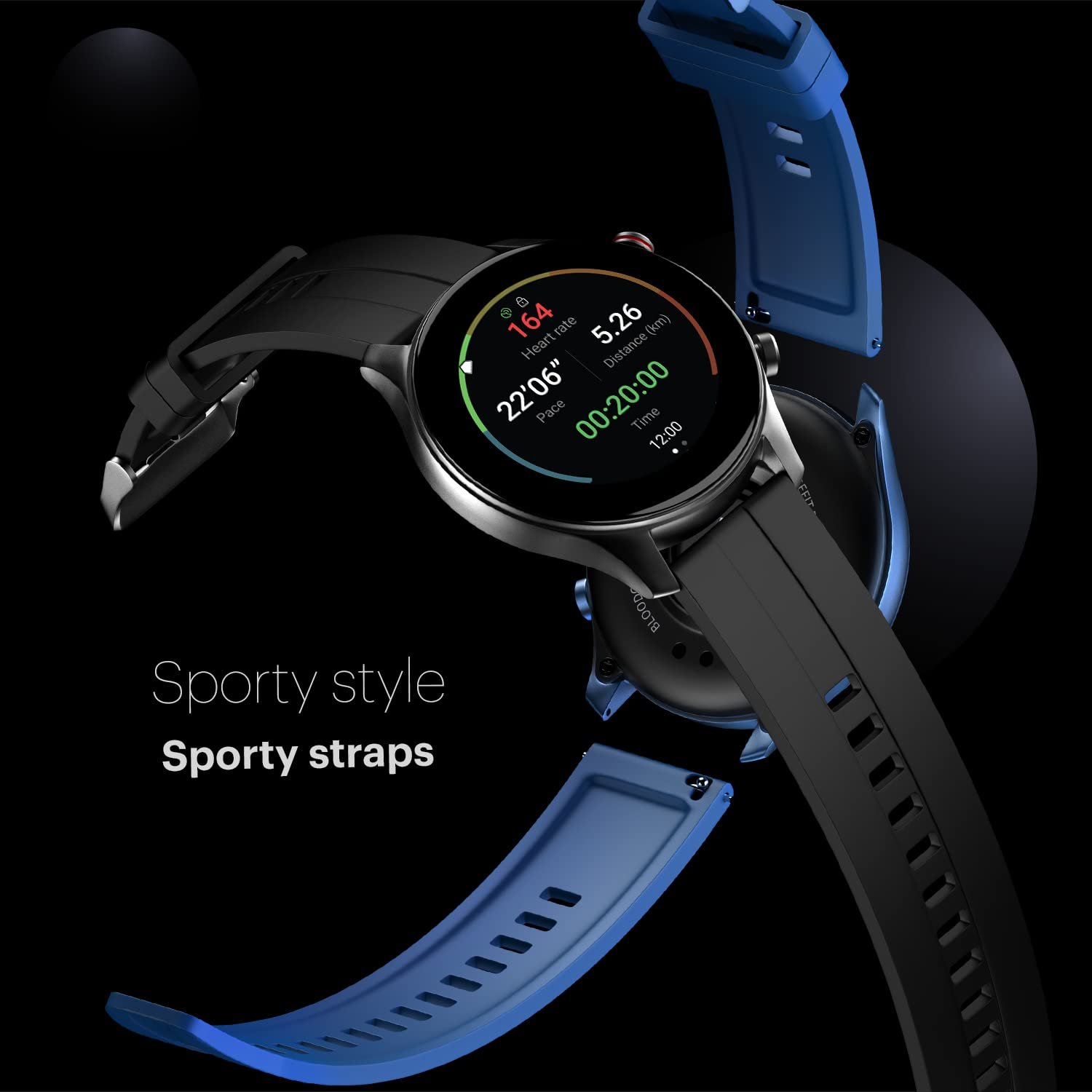 Tiya Evolve 3 1.43" AMOLED Always-On Display with Bluetooth Calling, Metallic Design Smartwatch  (Carbon Black Strap, Regular)