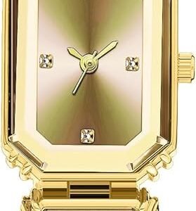 Tiya”s Octagon Cut Golden Bracelet Watch for Women