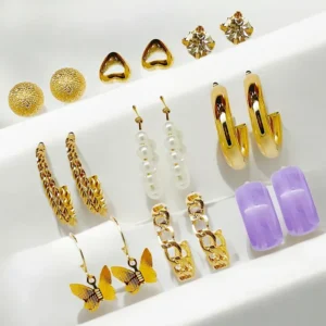 Tiya”s Gold Plated Combo Earrings