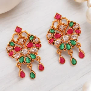 Tiya”s Floral Kundan Earrings