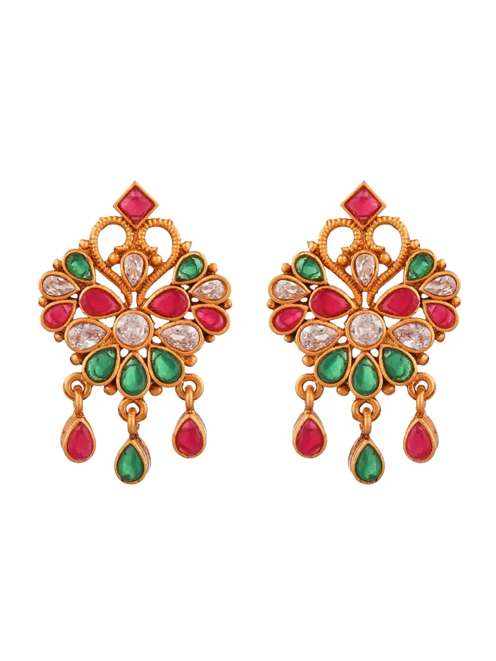 Tiya"s Floral Kundan Earrings