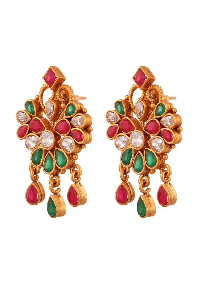 Tiya"s Floral Kundan Earrings