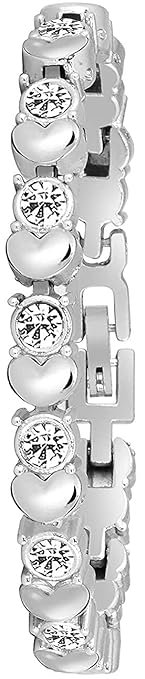 Analogue Blue Dial Silver Coloured Strap Women's Watch with Cosmic Bracelet Combo for Girls