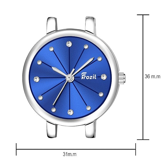 Analogue Blue Dial Silver Coloured Strap Women's Watch with Cosmic Bracelet Combo for Girls