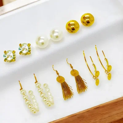 Tiya”s Gold Plated Combo Earrings