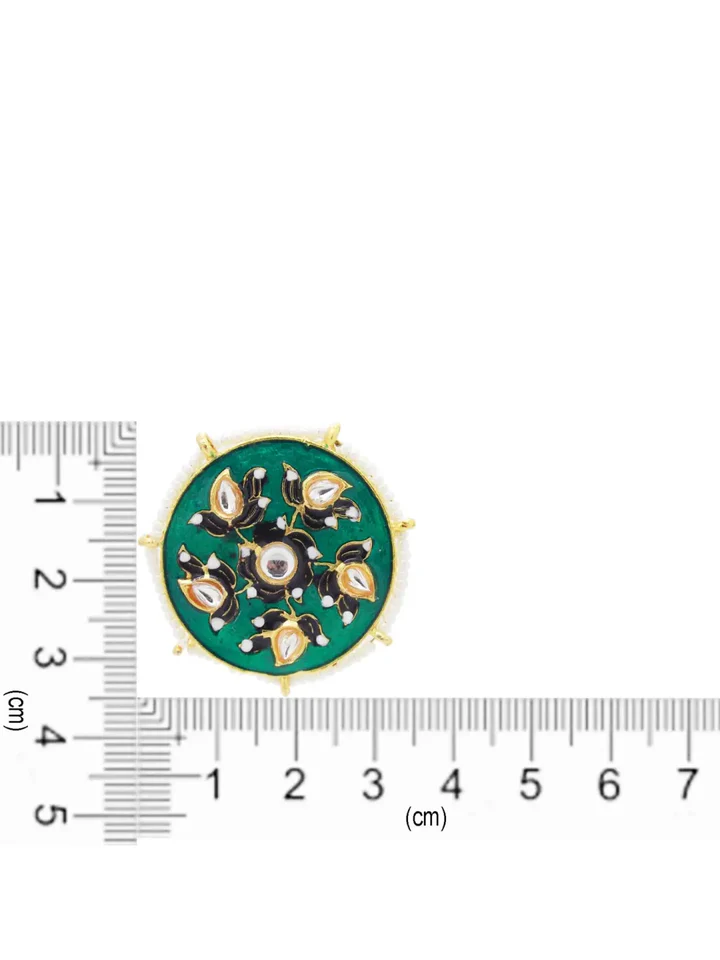 Tiya"s Green Meenakari Stud Earrings