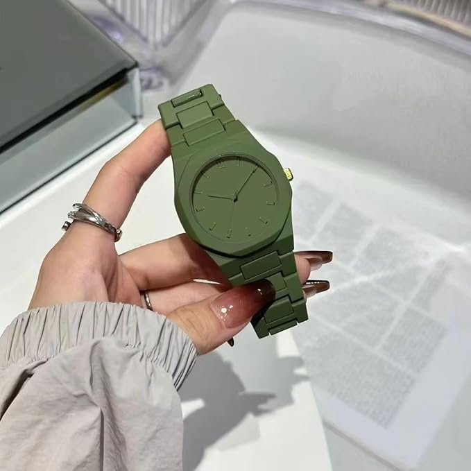 I-Next Modern Minimalist Polycarbon Analog Unisex Watch, Lightweight Touch Strap