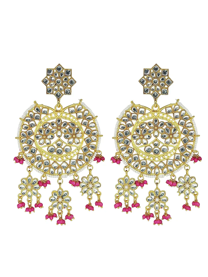 Tiya"s Gold Plated Kundan Earrings