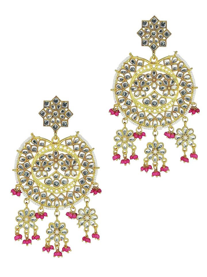 Tiya"s Gold Plated Kundan Earrings