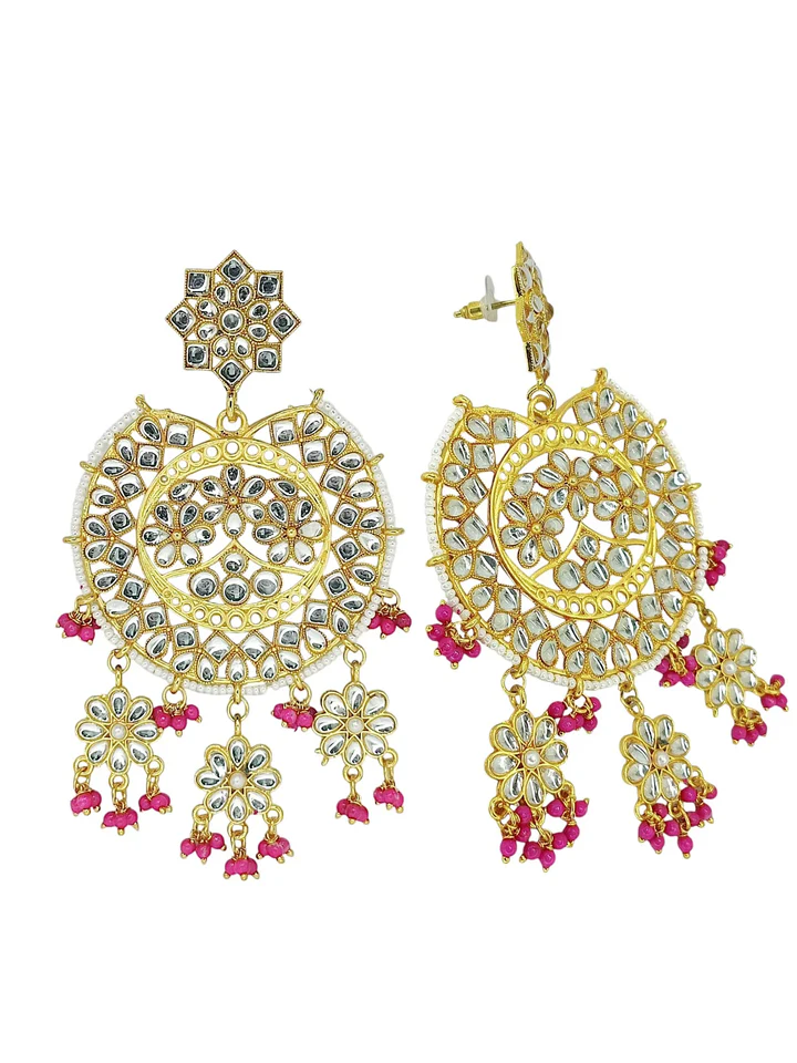 Tiya"s Gold Plated Kundan Earrings