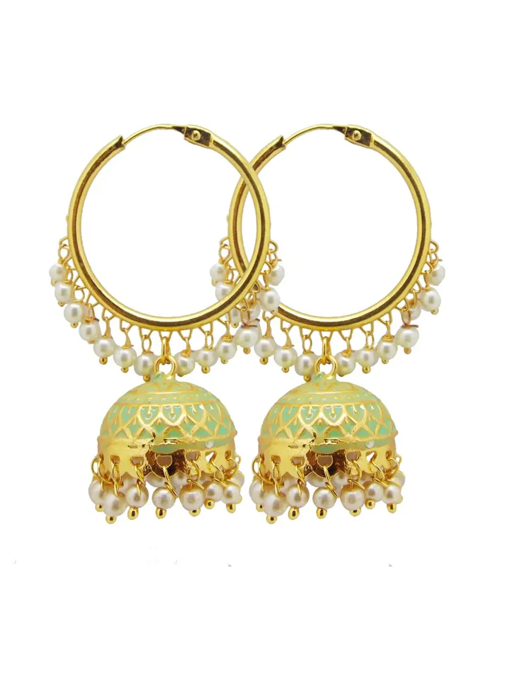 Tiya"s Meenakari Jhumkas with Pearls Combo Pack