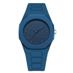 Tiya”s Modern Minimalist Polycarbon Analog Unisex Watch, Lightweight Touch Strap