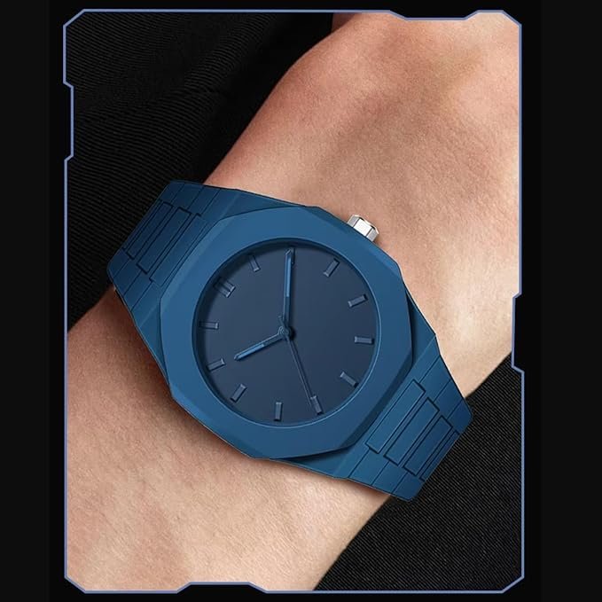 Tiya"s Modern Minimalist Polycarbon Analog Unisex Watch, Lightweight Touch Strap