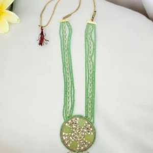 Tiya”s Gold-Plated Necklace with Kundan-Adorned Pendant