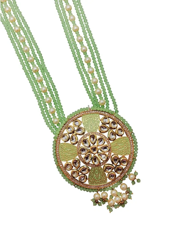 Tiya"s Gold-Plated Necklace with Kundan-Adorned Pendant