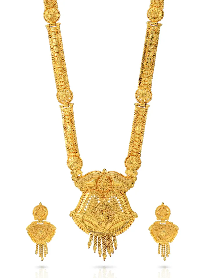 Tiya"s Luxurious Gold Plated Necklace Set