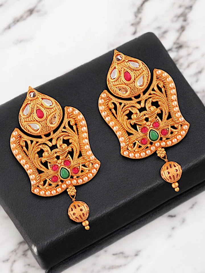 Tiya"s Ruby Pearl Earrings