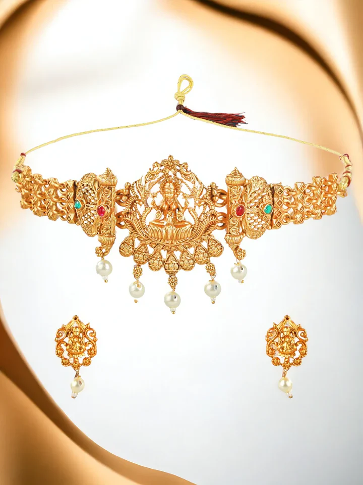 Tiya"s Temple Traditional Gold Plated Choker