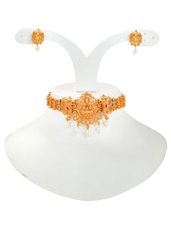 Tiya"s Temple Traditional Gold Plated Choker