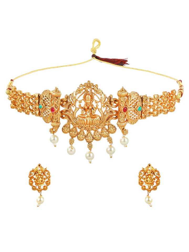 Tiya"s Temple Traditional Gold Plated Choker