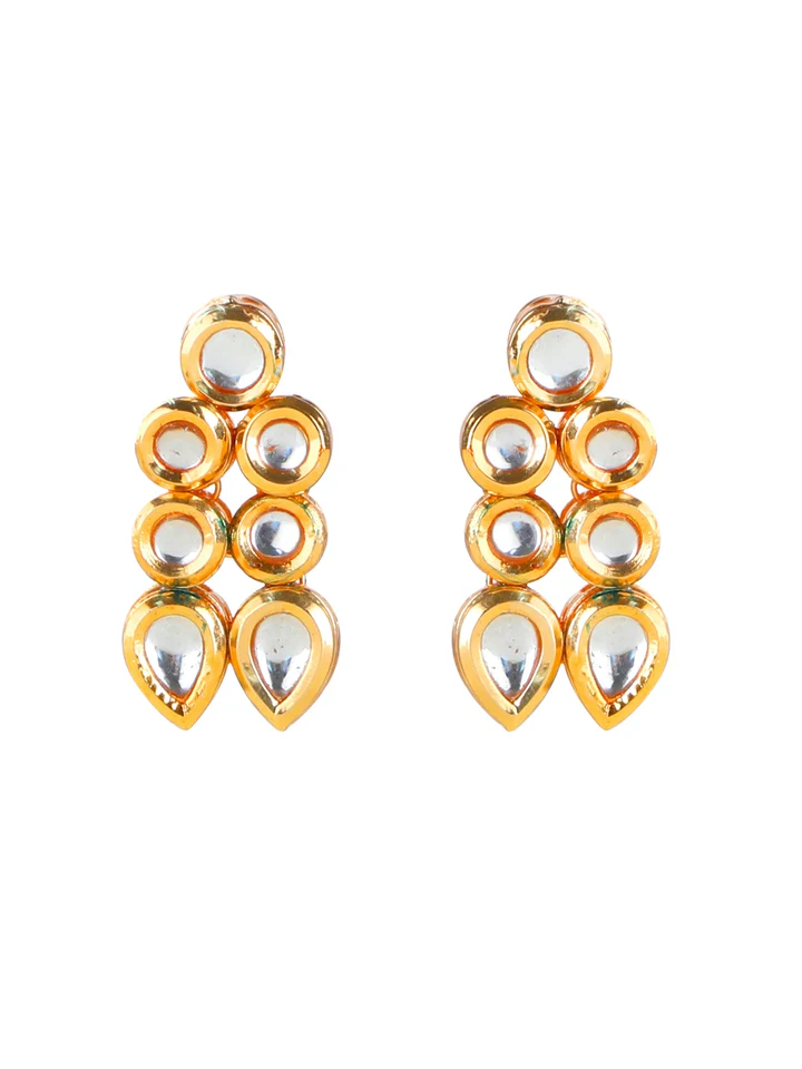 Tiya"s Gold plated Double Line Kundan Necklace Set