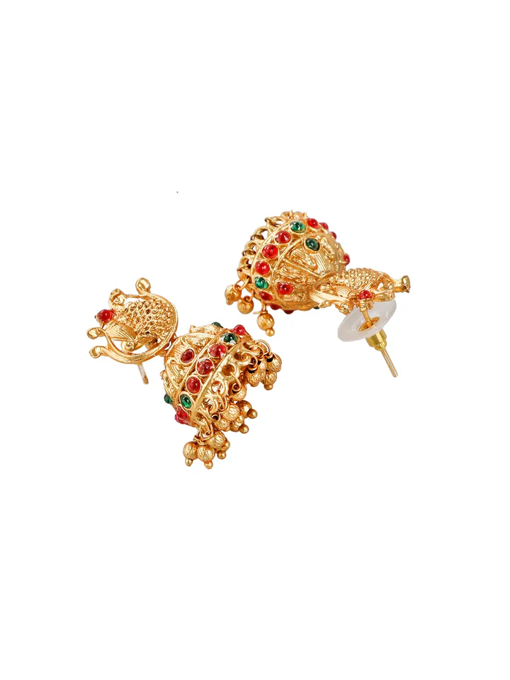 Peacock Gold Plated Temple Necklace Set