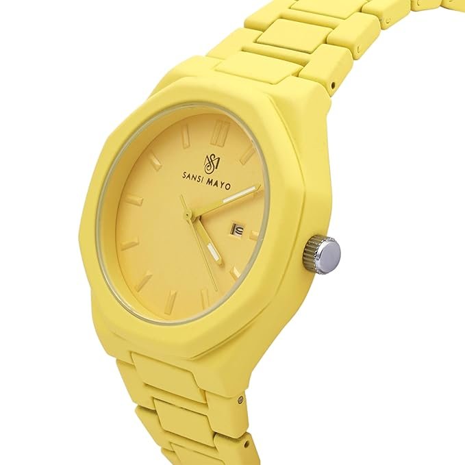 Classic Yellow Analog Watch for Women with Round Yellow Dial & Stainless Steel Band | Japanese Quartz Movement | Water Resistant | Formal & Casual Wear | Wristwatch Gift