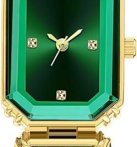 Tiya”s Octagon Cut Green Bracelet Watch for Women