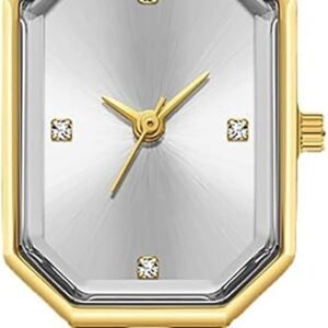 Tiya”s Octagon Cut Gold White Bracelet Watch for Women